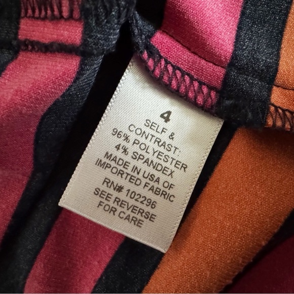 Y2K Roz & Ali stretchy Striped Maxi Dress with Belt USA beach summer sz 4 #961 - Picture 13 of 13